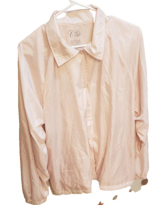 Cold Crush Silky Salmon Women's Jacket Size L w/''NOT YOURS NEVER WAS'' embroidery