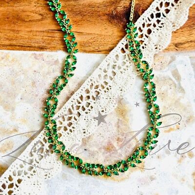 KENDRA SCOTT Rosaline Gold Tennis Necklace In Green Crystal NWT | eBay