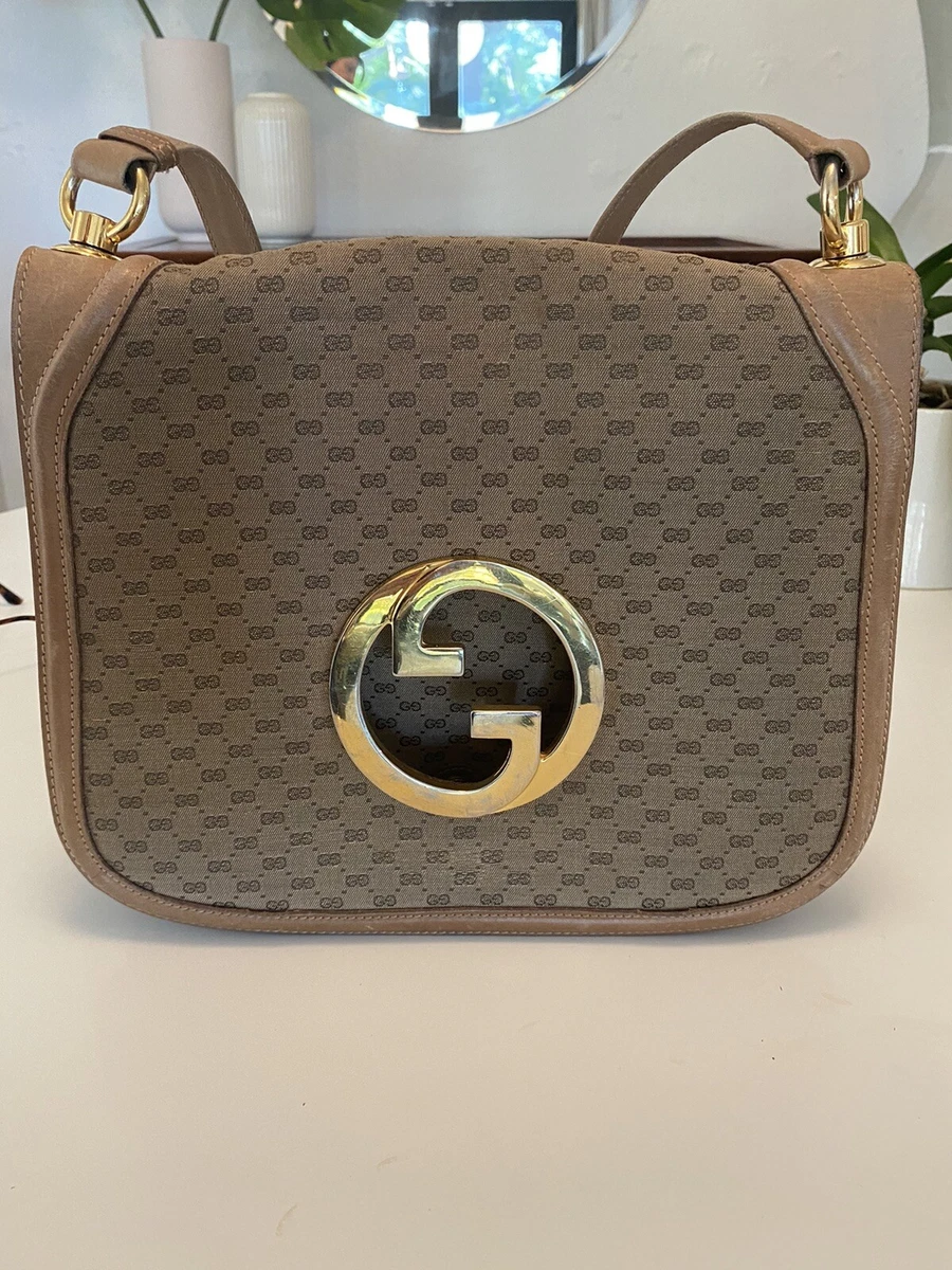 Gucci Vintage Blondie Monogram Canvas 70s Shoulder Bag Purse