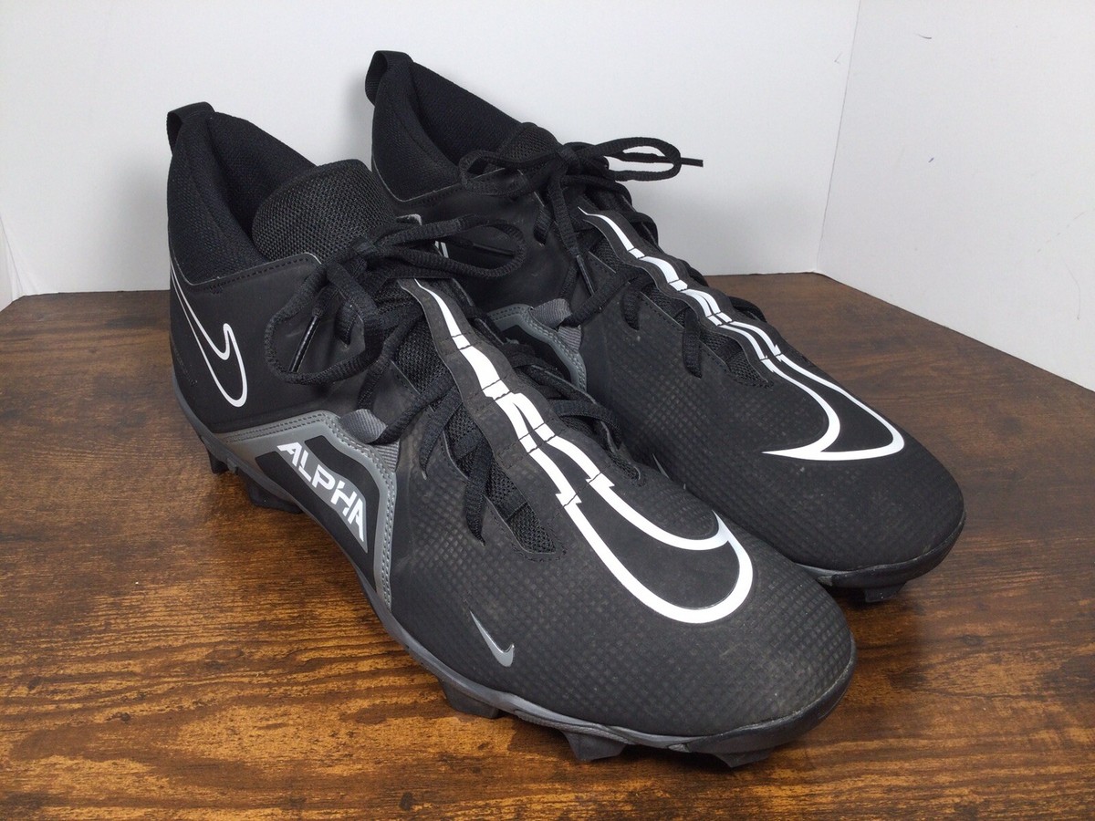 Nike Alpha Menace 3 Shark Football Cleats Shoes Mens 13 W Wide Black CV0584-010 Nike Alpha Menace 3 Shark Black Football Cleats CV0584-010  main image 3