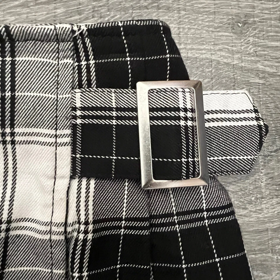 Mini falda plisada a cuadros negra Justice Girls talla 6 hebillas elásticas espalda Foto 3 de 4