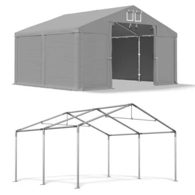 DAS COMPANY 4x4 LAGERZELT Zelthalle Weidezelt Unterstand 4x4 Grau NEU DasCompany PVC S