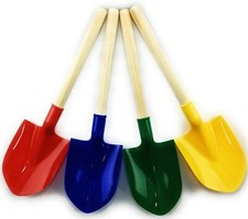Matty's Toy Stop 16.5" Wooden Mini Sand Shovels for Kids with Plastic Spade ...
