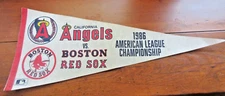 California Angels vs Boston Red Sox 1986 AL Championship Pennant Full Size Nice