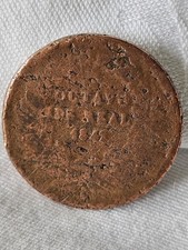 Mexico 1842 Octavo De Real Copper Coin Antique 1/8 Mexican