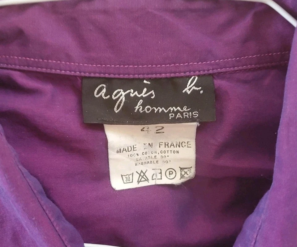 Agnes B. Men's Purple Dress Shirt Sz 42 US 15.5 - Image 3 of 3