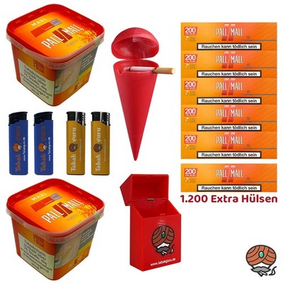 Pall Mall Allround Maxi Box 2x 310g Tabak, Xtra Hülsen, Strandascher, Box