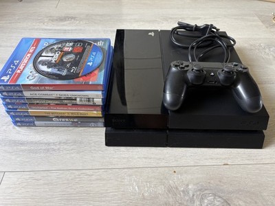 Sony PlayStation 4 Konsole FAT   500 GB | Schwarz | 1 Controller + 8 PS4 Spiele 