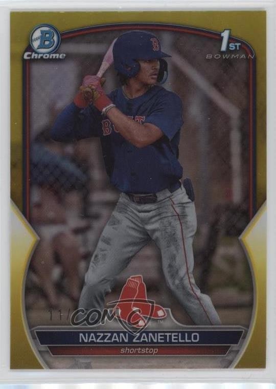 2023 Bowman Draft Chrome Yellow Refractor 11/75 Nazzan Zanetello #BDC-3 b4d