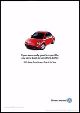 1999 VW Volkswagen New Beetle Vintage Advertisement Print Art Car Ad J471