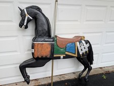 Antique Carousel Horse Hand carved 1930s Full Size Rare And Beautiful
