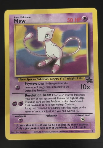 Mew No.8 Black Star Promo Card WOTC Vintage NM Pokemon NM #9