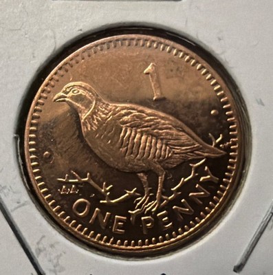 2000 Gibraltar 1 Penny  Barbary Partridge Bird HIGH GRADE Coin-20.32MM-KM#773