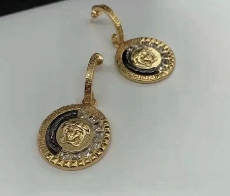 Versace earrings Medusa  Gold Tone - Image 2 of 4