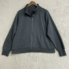 Mondetta Women's XL Gray Full-Zip Fleece-Lined Sweatshirt Charcoal M0081