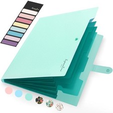 School Supplies File Folder, Letter Size Accordion File Organizer, Green
