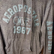 Aeropostale 1987 NYC Women's Pullover Hoodie Kangaroo Pocket Gray Size M