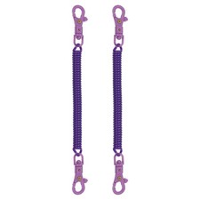 2pcs Retractable Coil Spring Keychain with Lobster Clasp Keyring 20cm Purple