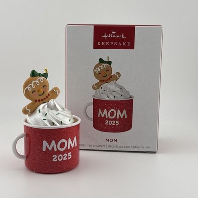 Hallmark Keepsake 2025 Mom Coffee cup and Gingerbread cookier ornament