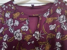 Xhilaration Boho Women’s Sz M Burgundy Floral Print Keyhole Front Slipover Dress