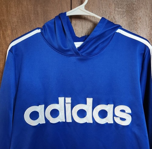 Adidas Boys XL 18/20 Blue Pullover Hoodie. - Picture 2 of 8