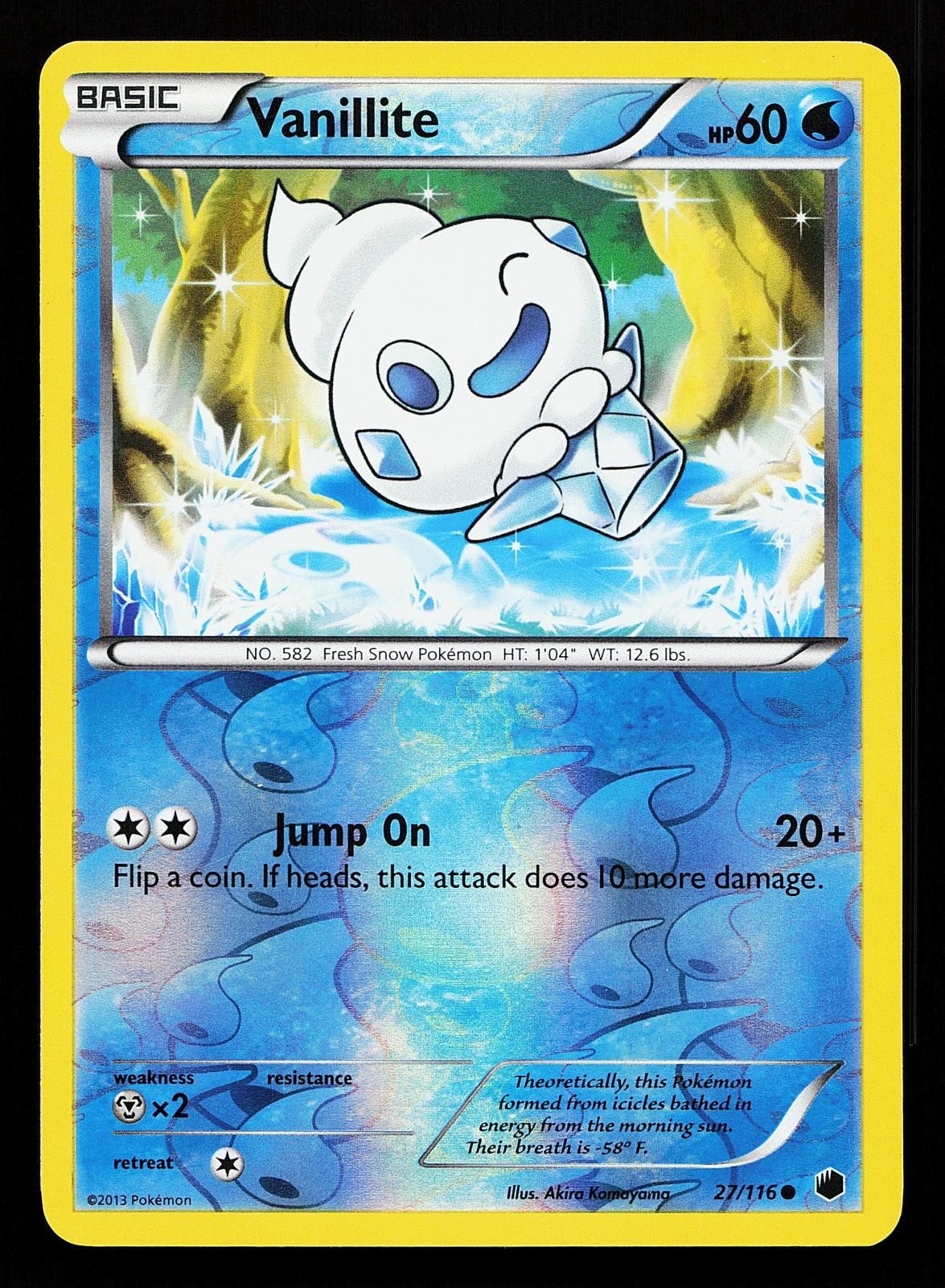 Vanillite 27/116 Reverse Holo Common Plasma Freeze Pokemon Card