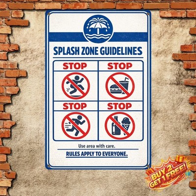No Exceptions Swim At Your Own Risk Swimming Pool Warning Sign