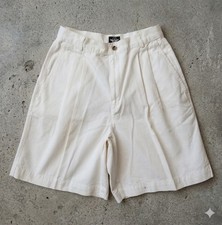 Vintage Dockers Pleated Chino Shorts White Womens Size 10 Cotton High Rise 7"