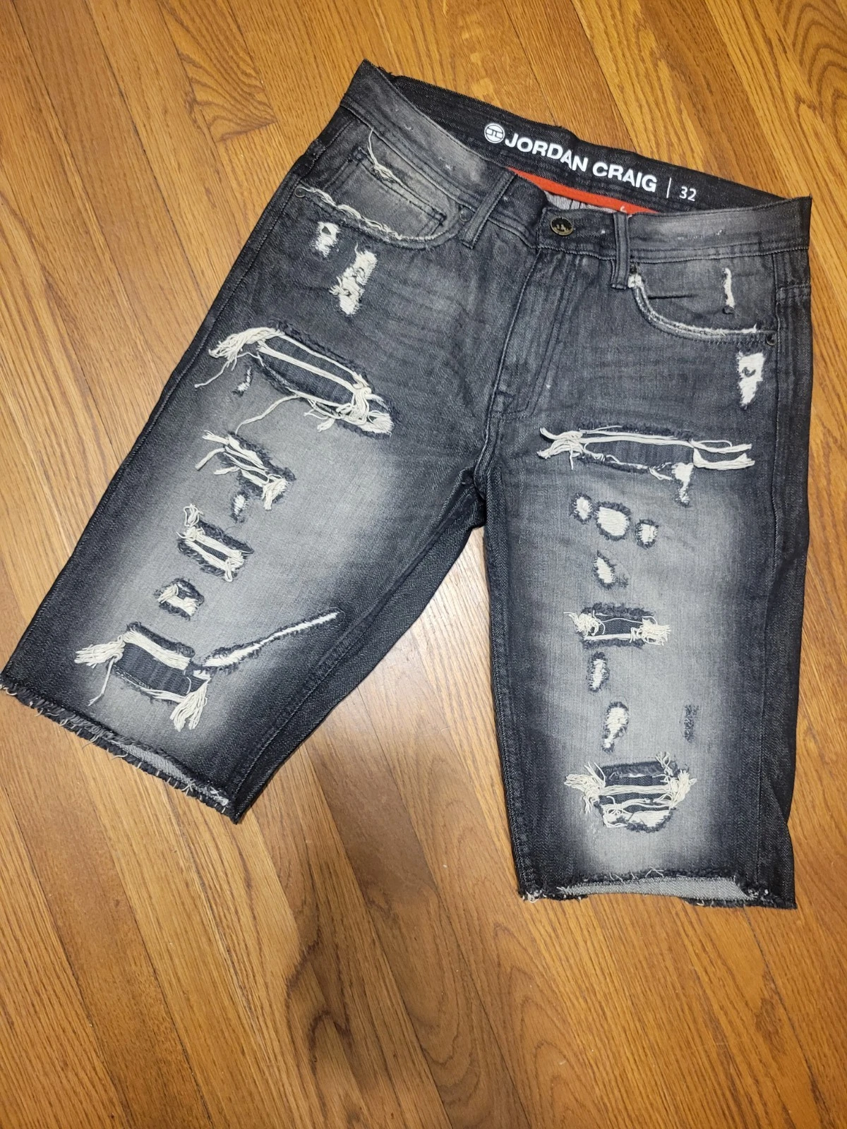 Jordan Craig pantaloncino uomo taglia 32 nero denim invecchiato