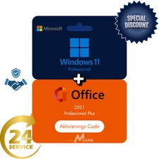 Windows 11 Pro + Office 2021 Pro Plus Perpetual License | 2 Keys | INSTANT SHIPPING