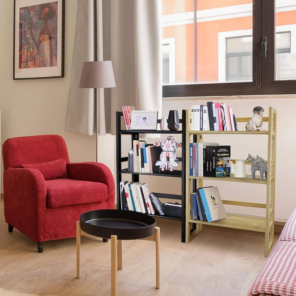 3-Shelf Folding Stackable Student Bookcase (20.75" Wide)-Natural - Image 4 of 4