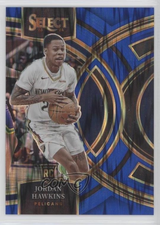 2023 Select Premier Level Blue Flash Prizm 93/99 Jordan Hawkins Rookie RC 04fu