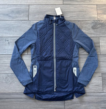 PETER MILLAR WOMENS MADELINE HYBRID FULL ZIP JACKET, NAVY, NWT 220