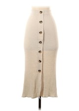 MNG Mango Tan Button Midi Skirt
