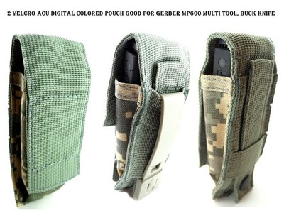 2 Velcro ACU DIGITAL Colored Pouch Good For Gerber MP600 Multi Tool, Buck Knife