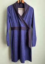 Athleta Wellington Blue Floral Faux Wrap Dress, Size S
