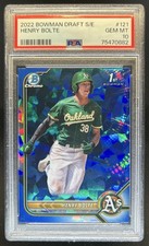 2022 Bowman Draft Sapphire Henry Bolte Chrome 1st #BDC-121 Athletics PSA 10