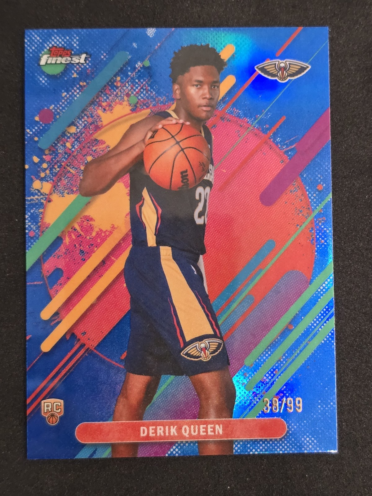 2025-26 Topps Finest Derik Queen /99 Blue Refractor Rare #213 Rookie RC