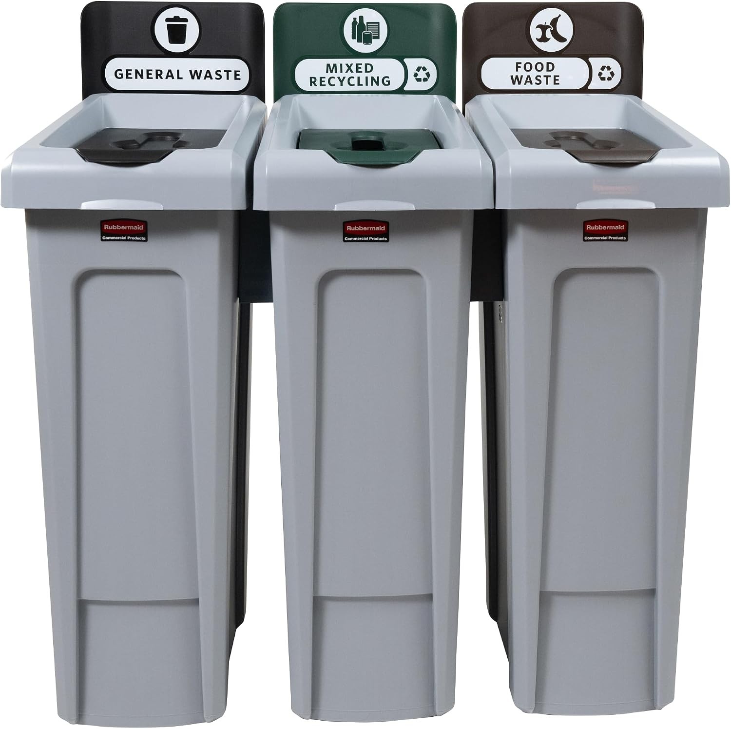 - Set3 Waste BinsGeneral Waste/mixed Recycling/foodSlim Jim - Image 2