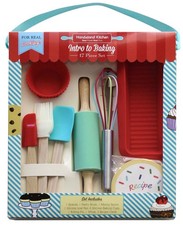 17 Piece Introduction Real Baking Set Recipes Kids, Kitchen Cooking Tool Kit