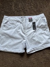 BNWT M S Ladies Size 22, Pale Blue Shorts With A Choice Of Leg Length