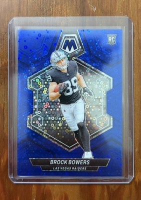 2024 Panini Mosaic Brock Bowers No Huddle Blue /75 RC #313 Read Desc