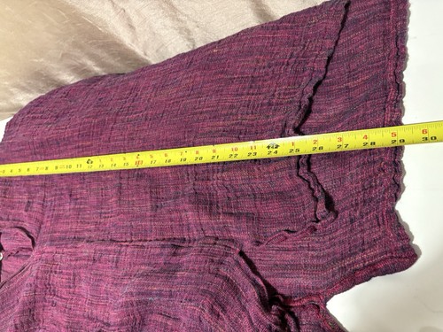 Women’s Linen One Size Poncho Style Sweater Burgundy - Picture 7 of 7