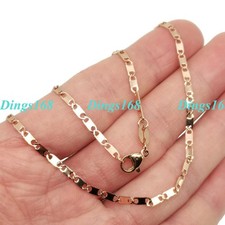 Real 18K Rose Gold Filled HypoAllergenic 18" Flat Mariner Link Anchor Chain G124