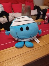 Mr Men Mr Bump Blue & White Plush Cushion