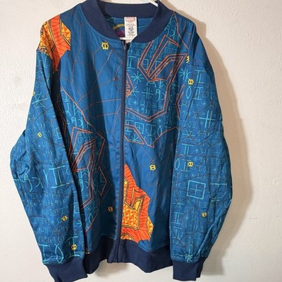NEW Disney Marvel Black Panther Jacket Adult L Blue Reversible Wakanda Bomber