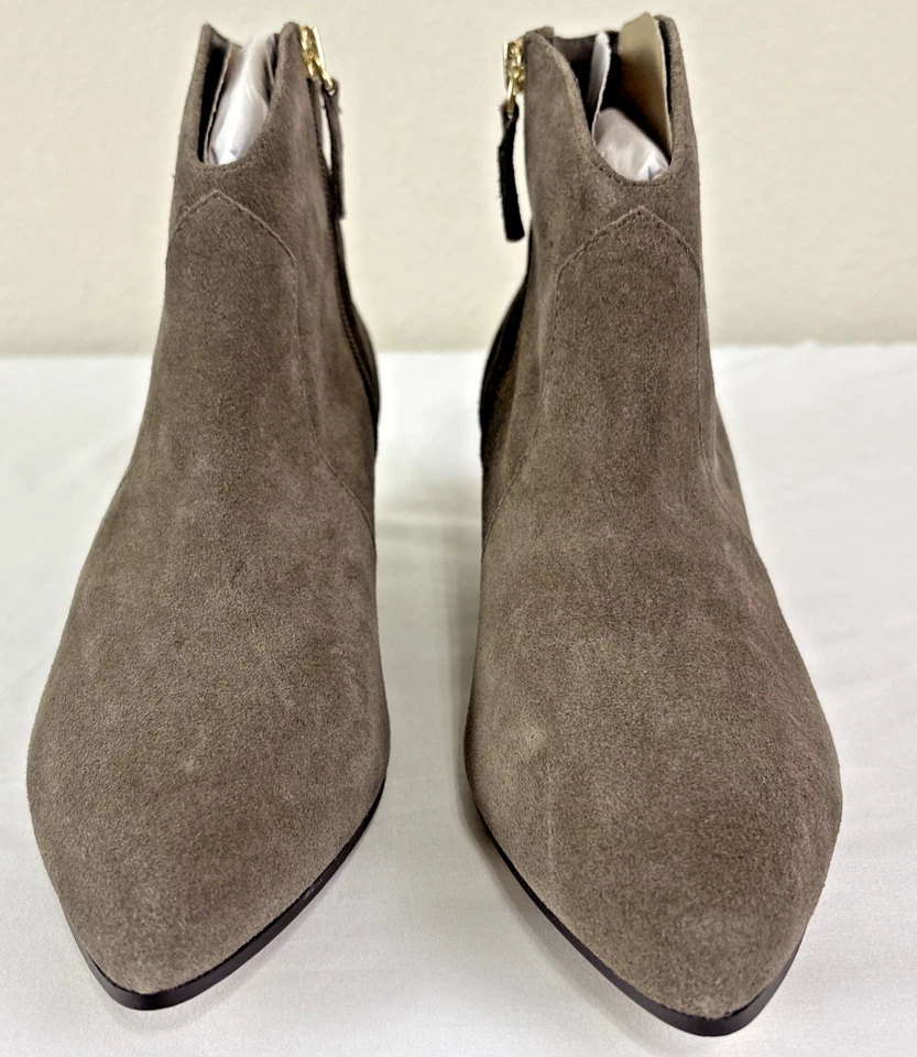 Tahari Harrison Brown Leather Suede Boots Side Zip Ankle Booties 8.5 M Western - Image 2 of 4
