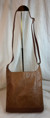 The Sak De Young Leather Crossbody Bag Brown Embossed NWT Vintage Finish