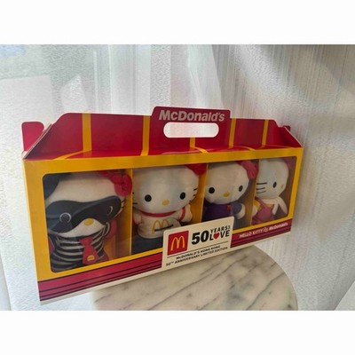 Hello Kitty 50th Anniversary Plüsch 4er Set McDonalds Japan Limitiertes Samml...