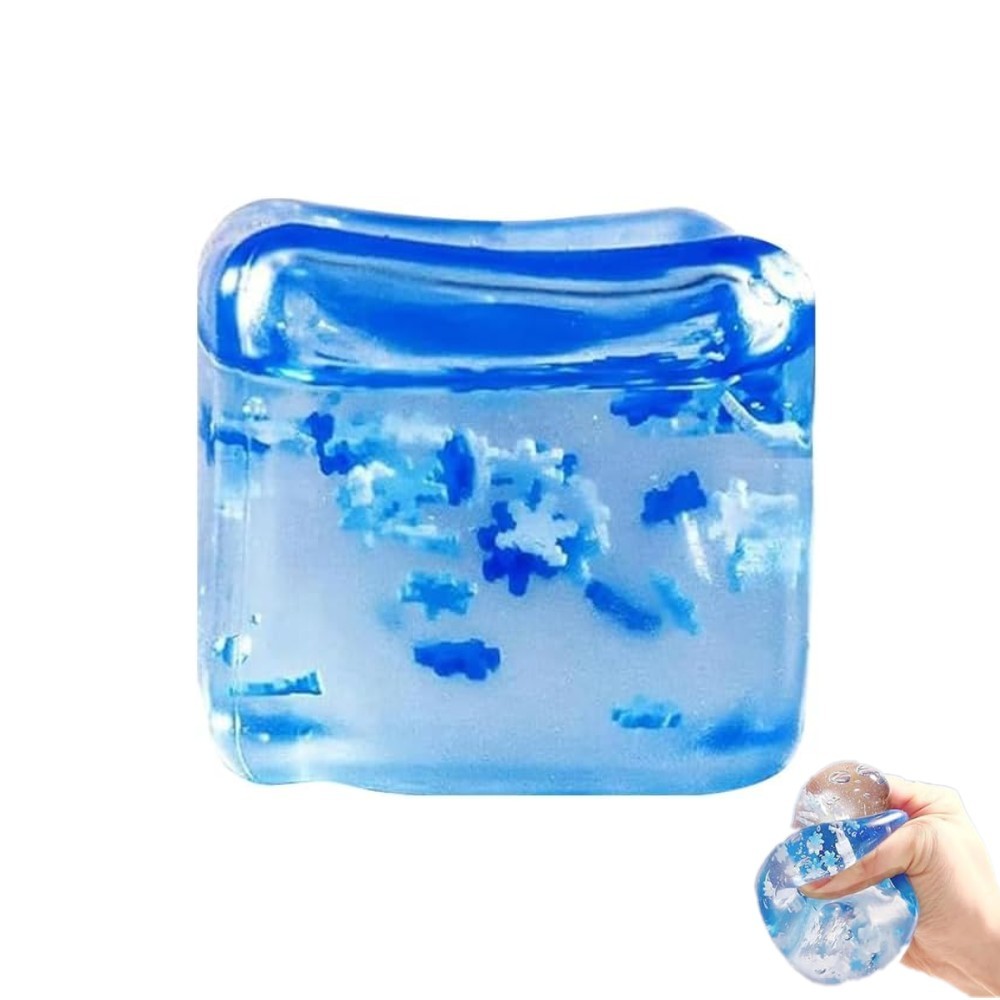 Cube Anti Stress,Boule Anti-Stress Ice Cube,Squishy Fidget- Cube Toys,Jouet Anti-Stress en Forme De Coquillage Et De Glaçon,Soft Squishy Toys for
